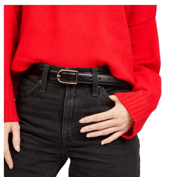 Kate Spade 25mm Stitched Feather Edged Belt - Picture 6 of 9